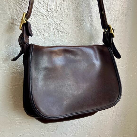 Coach Handbags - Vintage Coach Patricia's Legacy Dark Brown Leather Front Flap Crossbody Bag